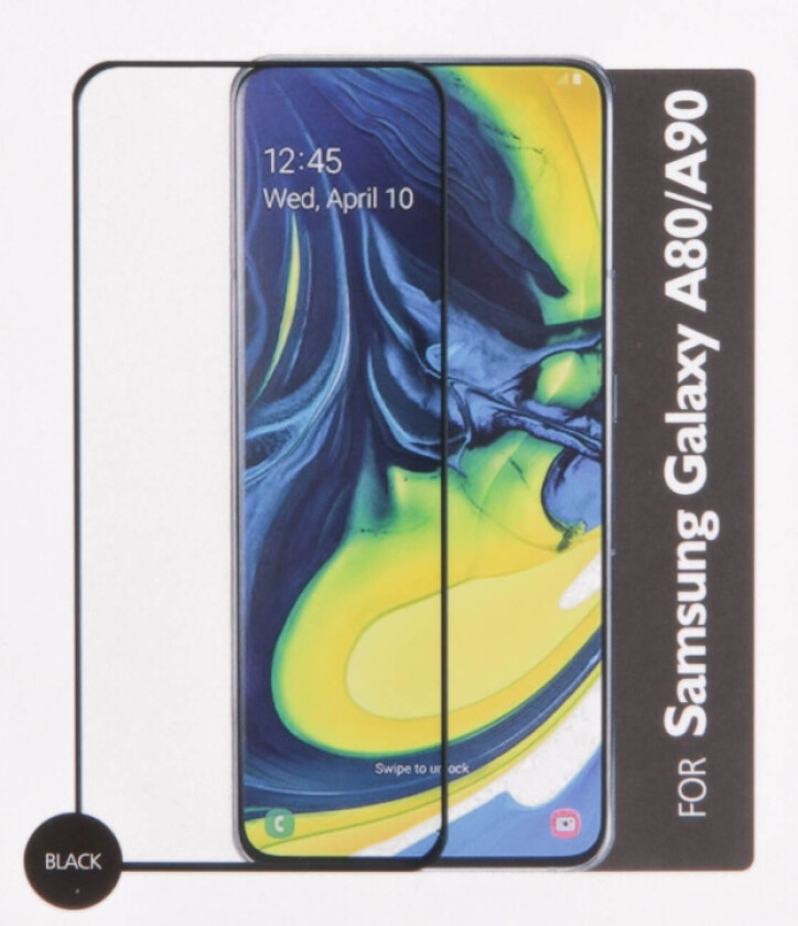 Glass Protection 3D Full Cover Black Samsung A80 / A90 2019