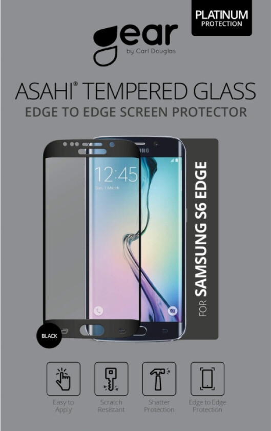 Glass Protector 3D 5.1" Samsung S6 Edge Full Fit Black
