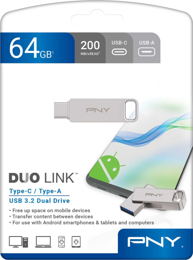 Duo-Link - USB flash drive - 64 GB - 64GB - Minnepenn