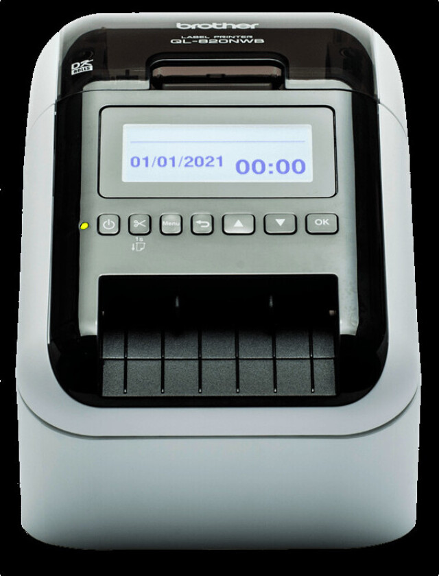 Bilde av QL-820NWB - Etikettskriver - tofarget (monokrom) - direktetermisk - Rull (6,2 cm) - 300 x 600 dpi - inntil 110 etiketter/min - USB 2.0, LAN,