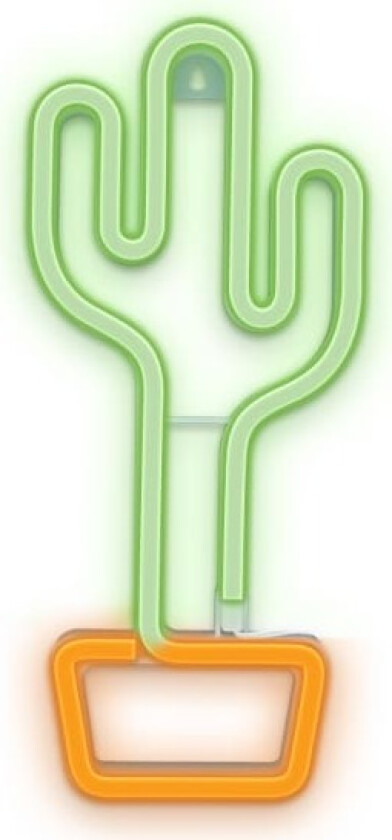 Neon LED Light Cactus, battery + USB FLNEO2, Orange/Green