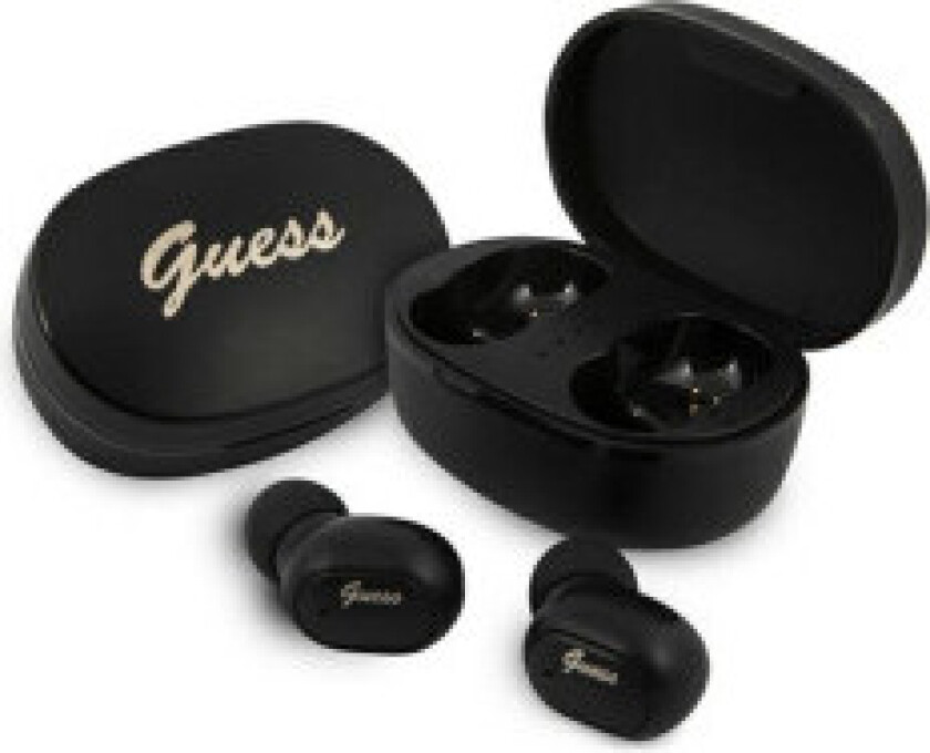 Guess GUTWST30BK TWS Bluetooth-hodetelefoner + dokkingstasjon svart/svart