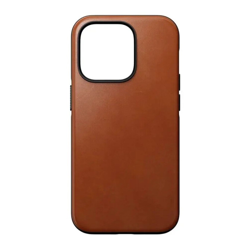 iPhone 14 Pro Modern Leather Deksel - MagSafe Kompatibel - Tan