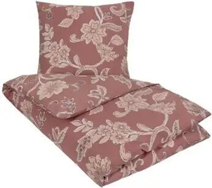 Sengesett 200x220 cm - 100% bomull - Diana rødbrun -