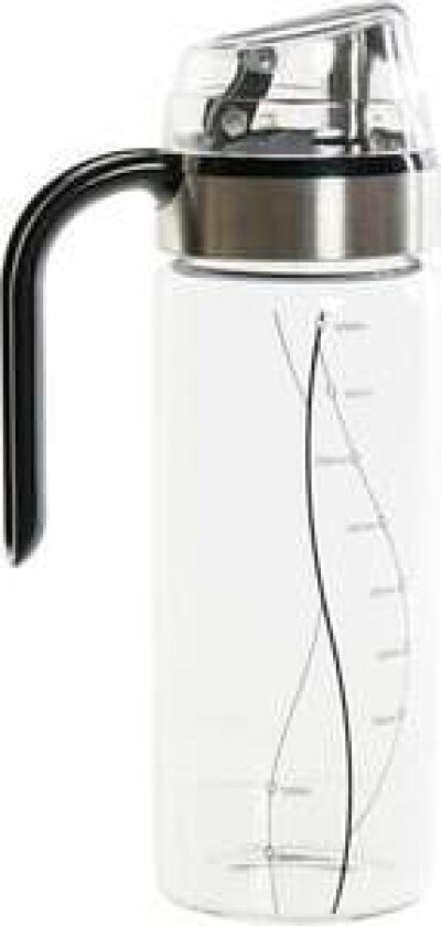 Oljeflaske DKD Home Decor Sort Transparent Rustfritt stål Borosilikatglass 450 ml
