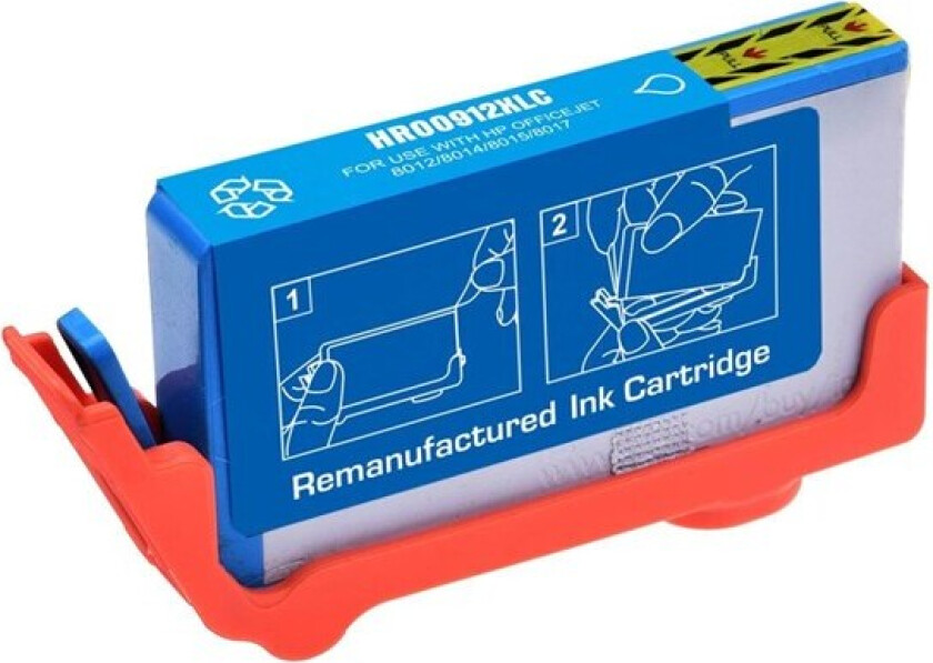 - cyan - remanufactured - ink cartridge (alternative for: HP 913A) - Blekkpatron Blå