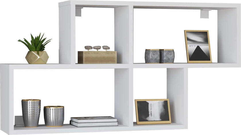 Lusas hylle vegghengt 4 hyller hvit.