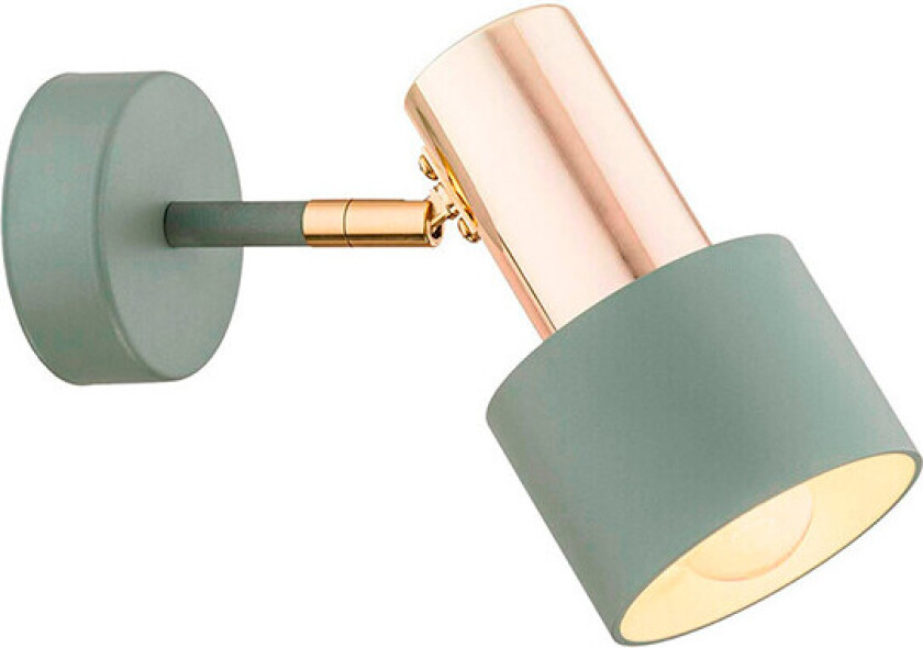 Destin veggspotlight, enkeltflamme grønn/messing