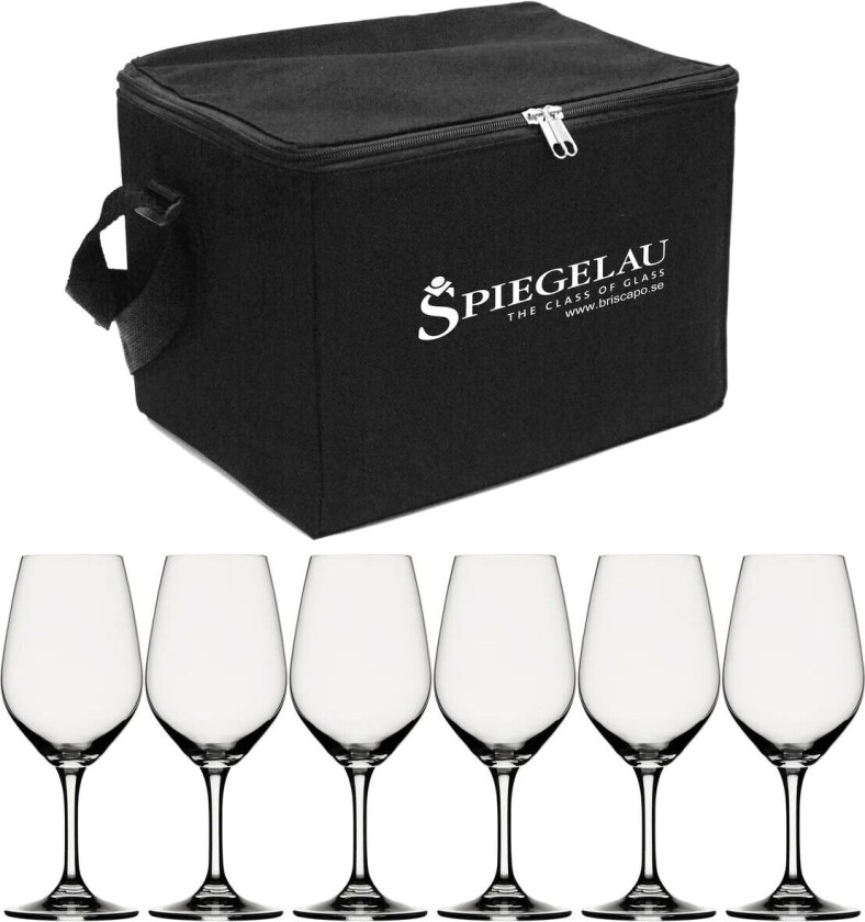Expert vinglass veske svart inkl 6 vinglass klar