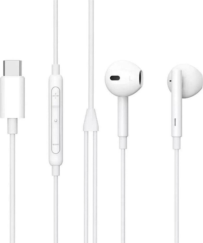 In-Ear-Hodetelefoner med USB-C og Mikrofon - Hvit