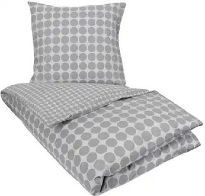 Dobbeldyne sengesett - 200x220 cm - 100% bomull - Circle grey -