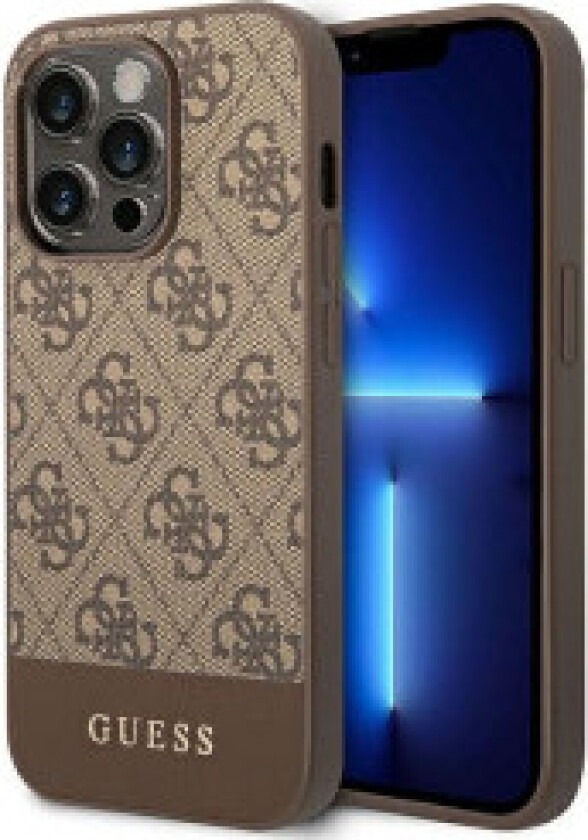Guess GUHCP14XG4GLBR iPhone 14 Pro Max 6.7" brown/brown hard case 4G Stripe Collection