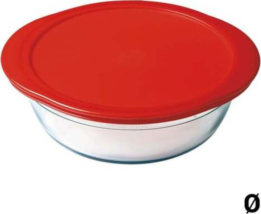 Matboks Ô Cuisine Rød Borosilikatglass - 0,35 l