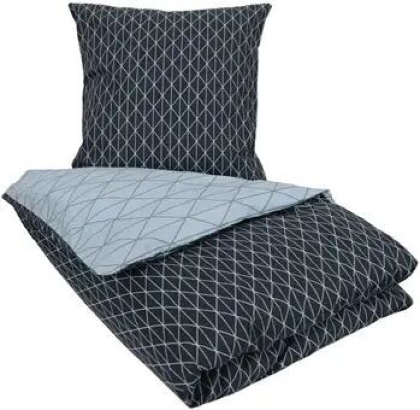Sengesett 240x220 - Kingsize sengetøy - 100% bomull - Harlequin blue -