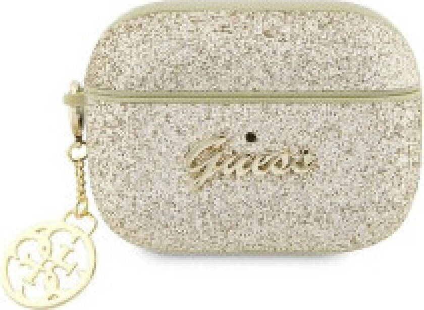 Guess Gjett GUAP2GLGSHD AirPods Pro 2 deksel Gull / Gull Glitter Flake 4G Charm