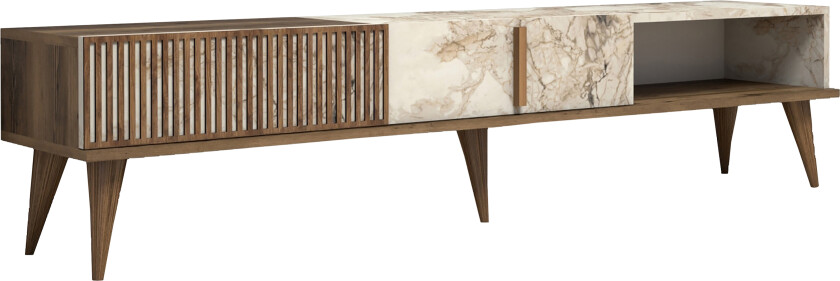 Lissione Tv-benk 180 cm - Mørkebrun/Hvit