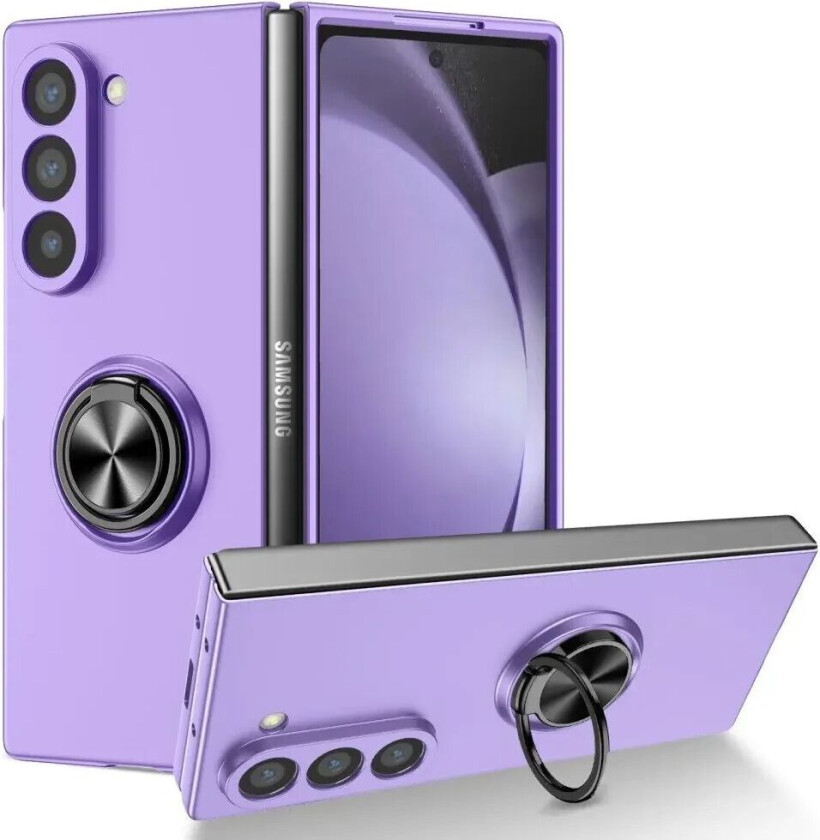 Samsung Galaxy Z Fold6 Plast Deksel m. Magnetisk Stativ - Lilla