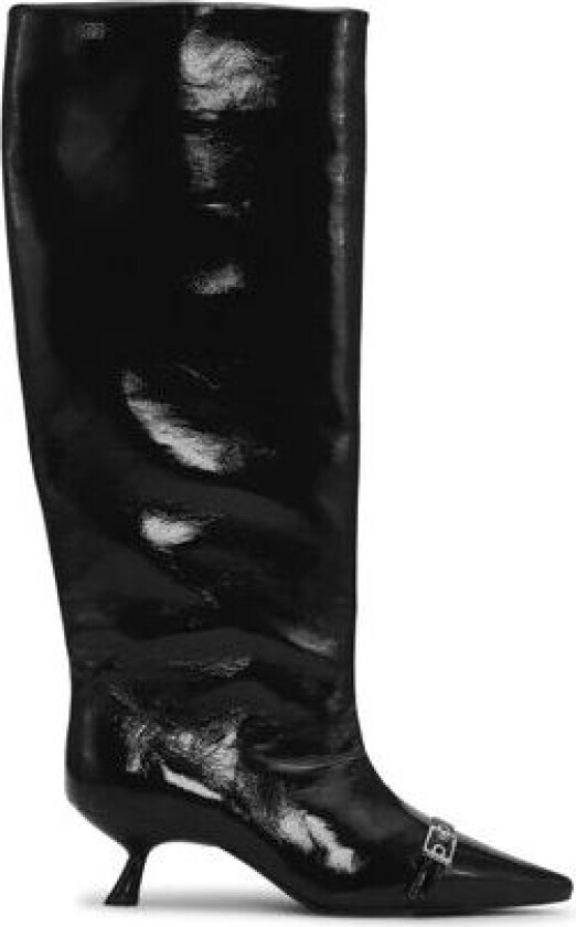 Eyelets Slouchy High Shaft Boot Naplack - Black 37