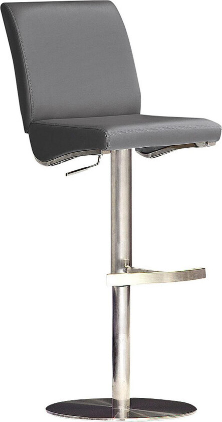 Elkton Barstol Rund fot Stål - Grå PU