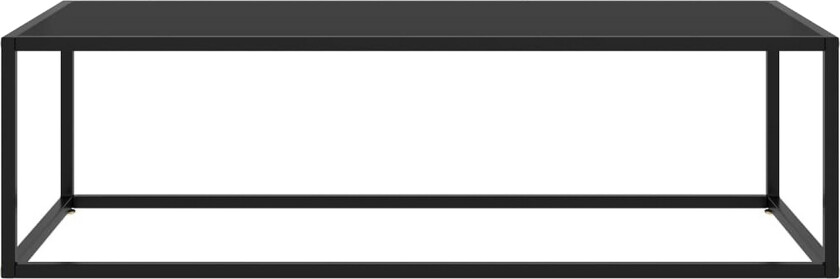 Tebord svart med svart glass 120x50x35 cm - Svart