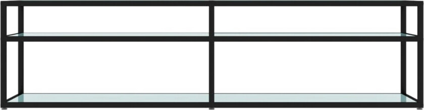 TV-benk hvit marmor 160x40x40,5 cm herdet glass - Hvit