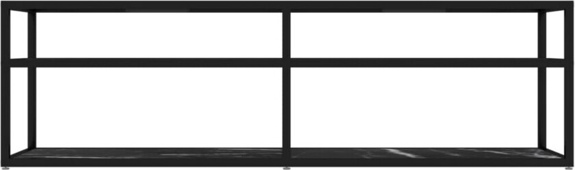 TV-benk svart marmor 160x40x40,5 cm herdet glass - Svart
