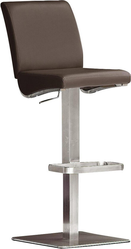 Elkton Barstol Kvadrat Stål - Brun PU