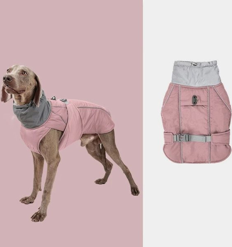 Dempet rosa vanntett varmt hundedekken med refleks