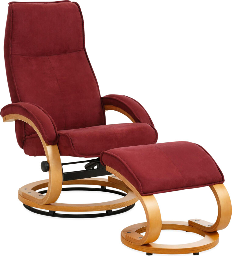 Pasha Lenestol Recliner Mikrofiber - Rød / Tre