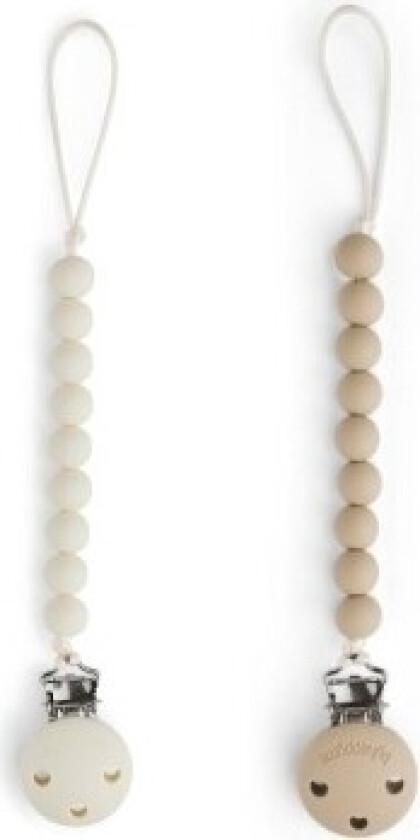 , Smokkesnor Med Klips, Silikonperler, 2 Packning