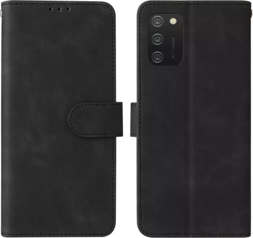 Samsung Galaxy A03s Flip Deksel I Imitert skinn med Lommebok - Svart