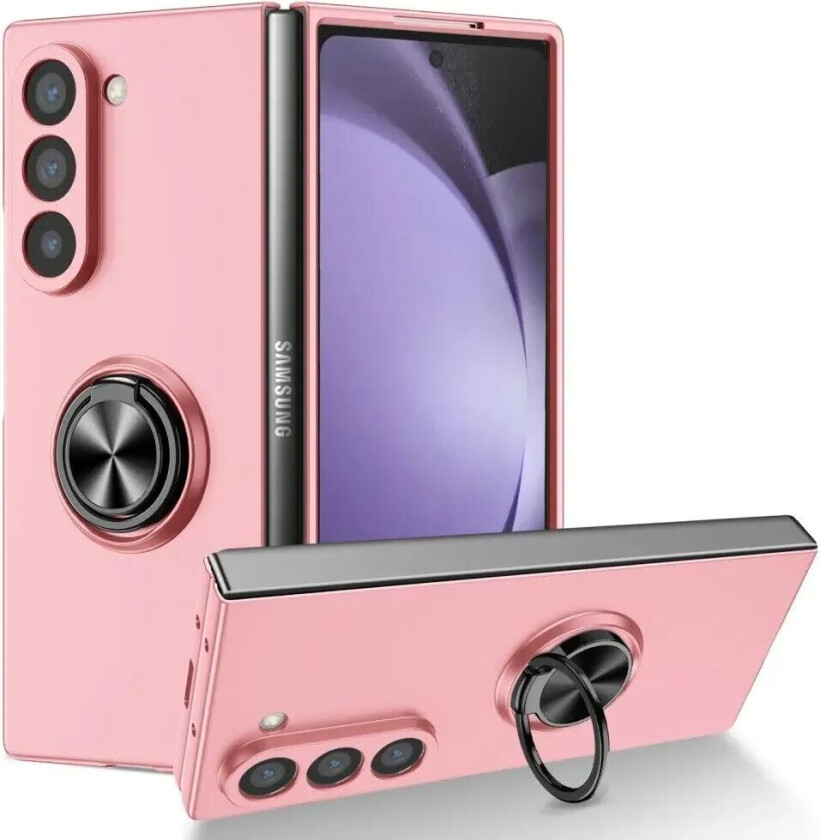 Samsung Galaxy Z Fold6 Plast Deksel m. Magnetisk Stativ - Rosa