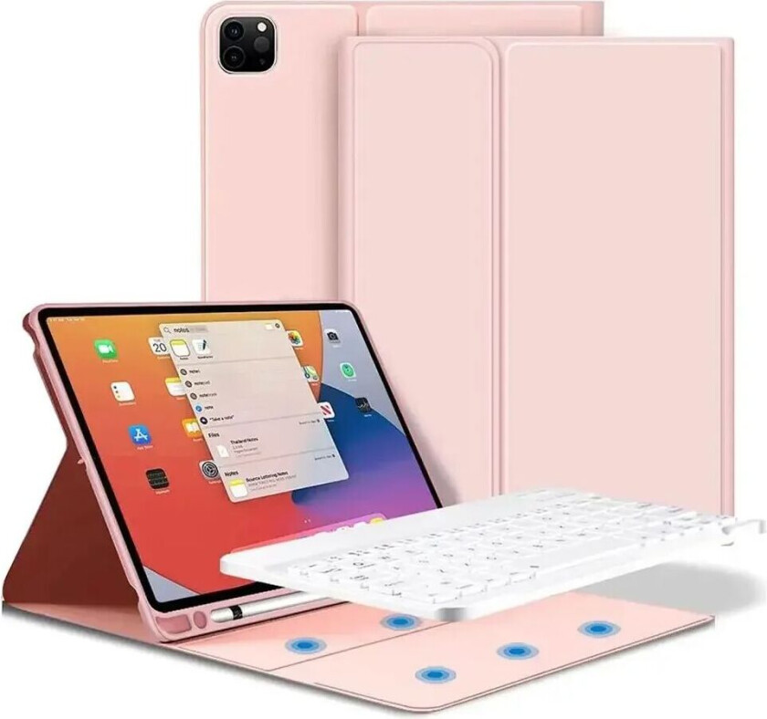 iPad Pro 11" (2022 / 2021 / 2020) Tech-Protect Keyboard Deksel Med Pencil Holder - Engelsk Layout - Rosa