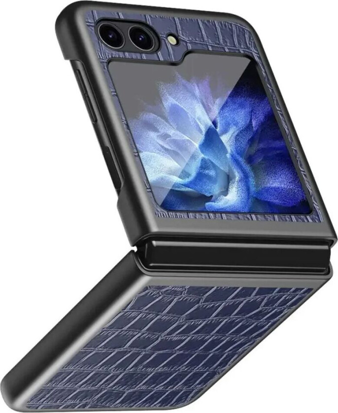 Samsung Galaxy Z Flip6 Skinnkledd Plast Deksel m. Tekstur - Blå