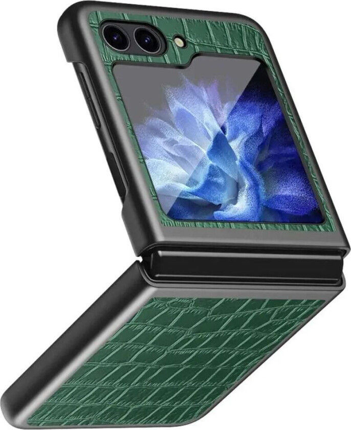 Samsung Galaxy Z Flip6 Skinnkledd Plast Deksel m. Tekstur - Grønn