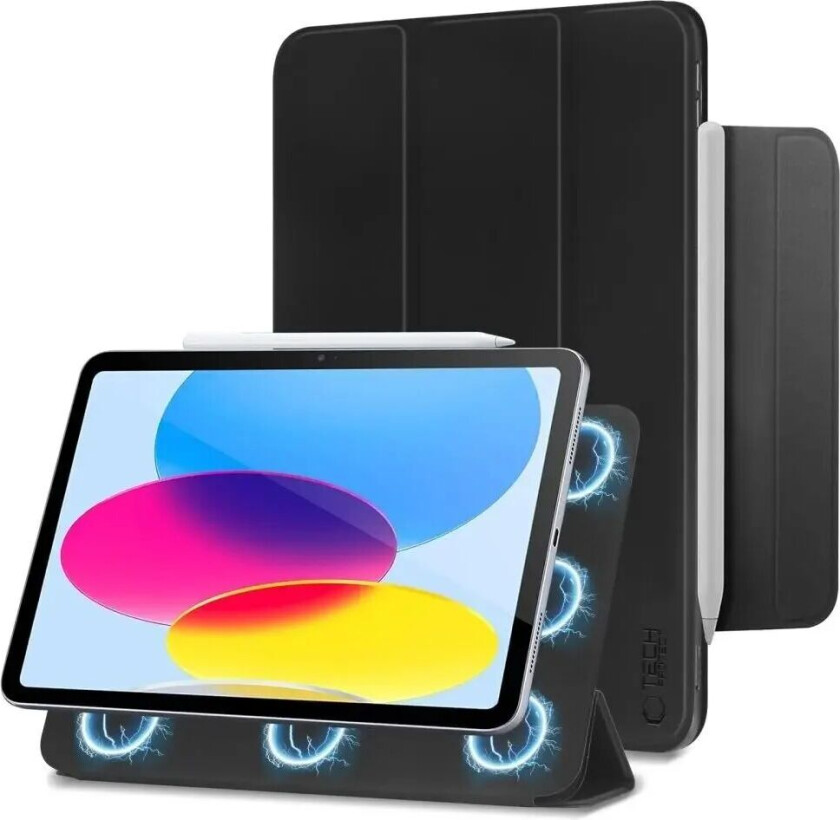 iPad 10.9" (2022) Tech-Protect Smartcase Magnetisk Deksel Tri-fold - Svart