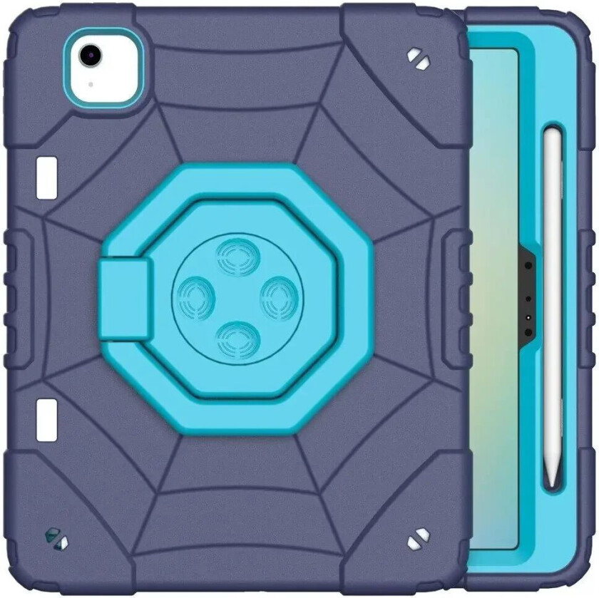 iPad Air 11" (2024) Barnedeksel m. Stativ & Håndtak - Mørkeblå