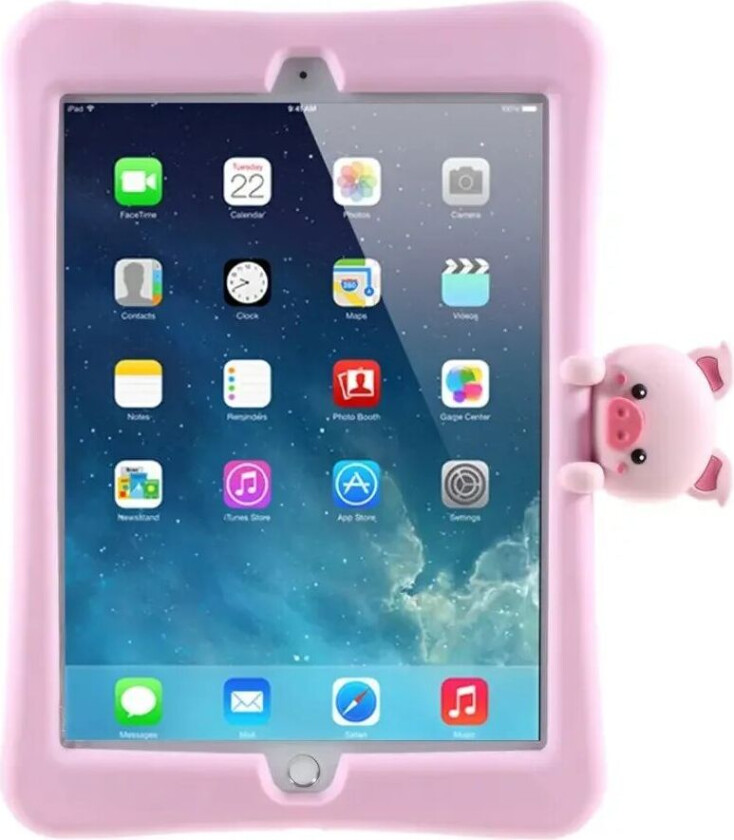 PEPKOO iPad 10.2" (2021 / 2020 / 2019) Barnedeksel m. Stativ & Gris - Pink