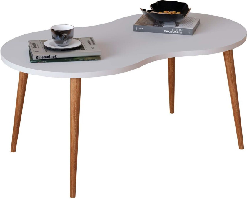 Barilo sofabord hvit, eik dekor.