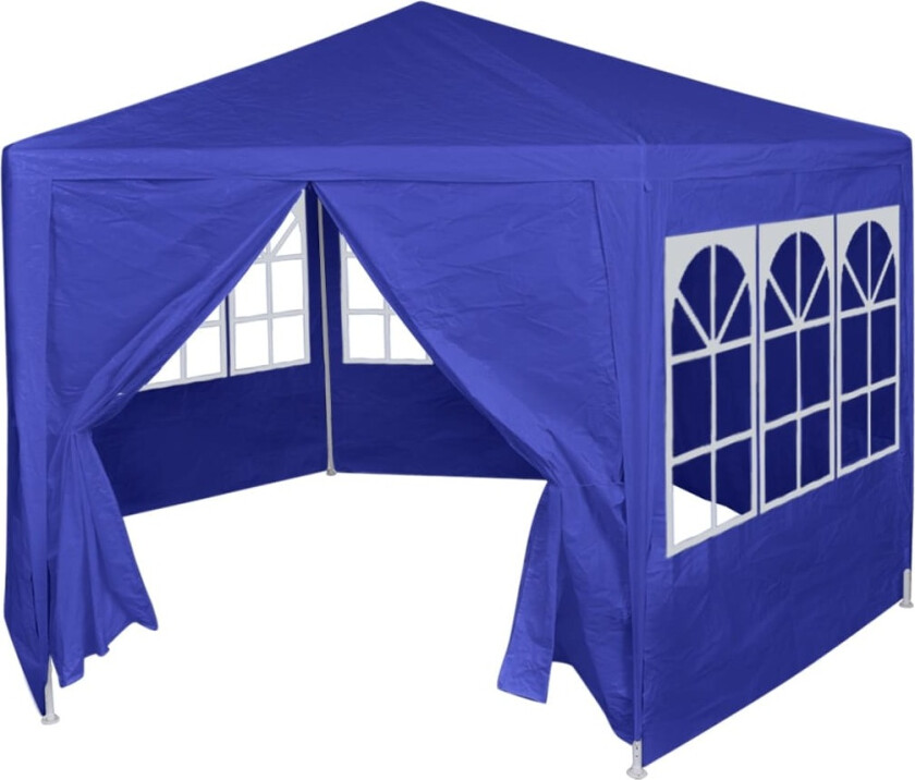 Festtelt med 6 sidevegger 2x2 m blå