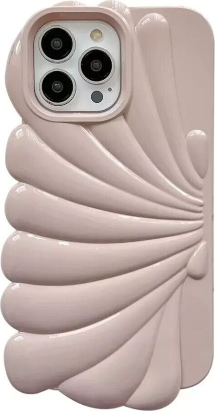 iPhone 14 Pro Fleksibelt Deksel - Seashell Design - Rosa
