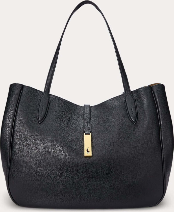 Bilde av POLO ID LEATHER MEDIUM TOTE Sort