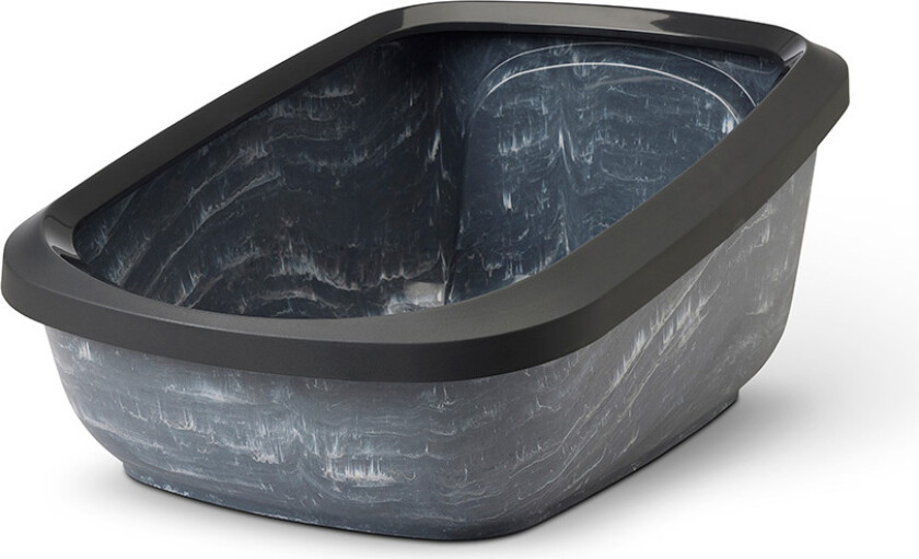 Savic Kattetoalett Aseo XXL med høy kant - Hvit /Anthrasitt marmorert