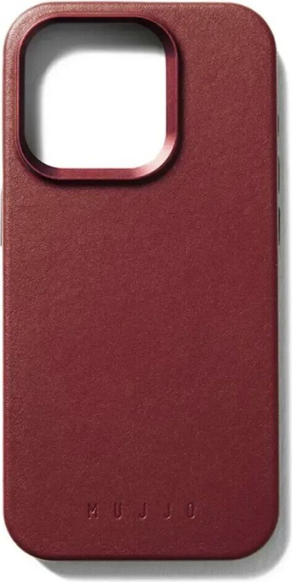 iPhone 15 Pro Leather Deksel - MagSafe Kompatibel - Vinrød