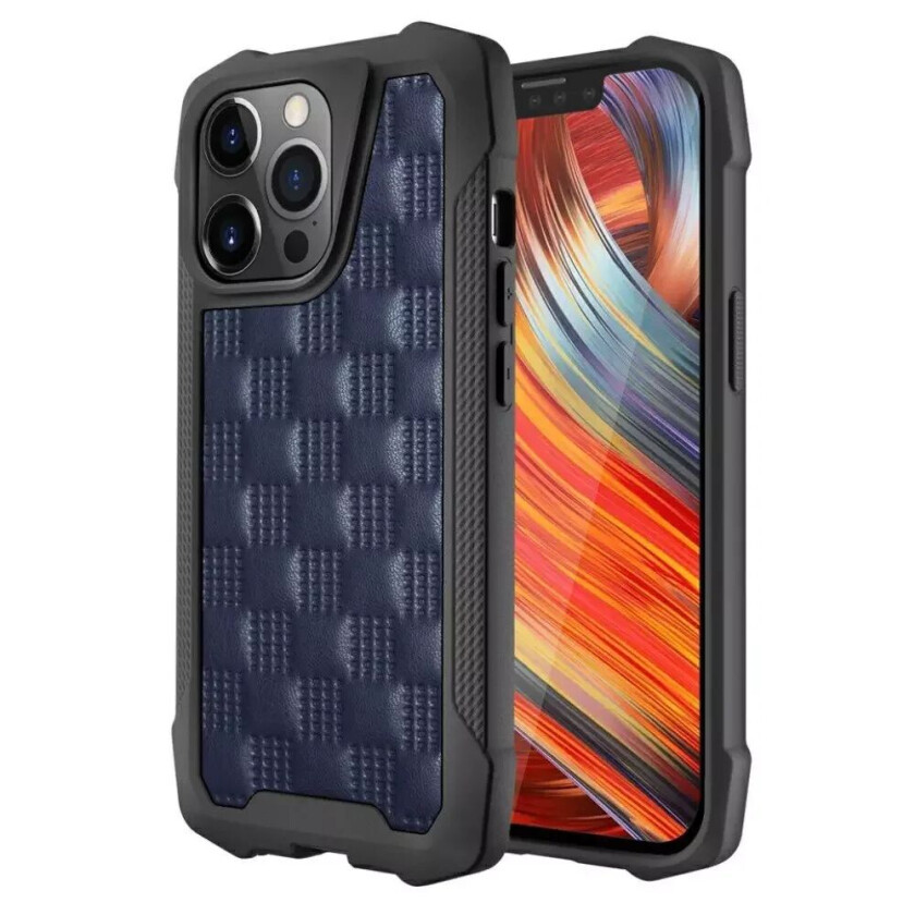 iPhone 13 Pro Phantom Series Håndverker Skinn Deksel - Blå