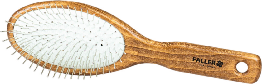 hårbørste av bøketre med metallpins