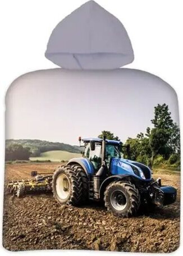 Håndkle poncho til barn - Traktor - 50x100cm – Deilig og myk kvalitet.