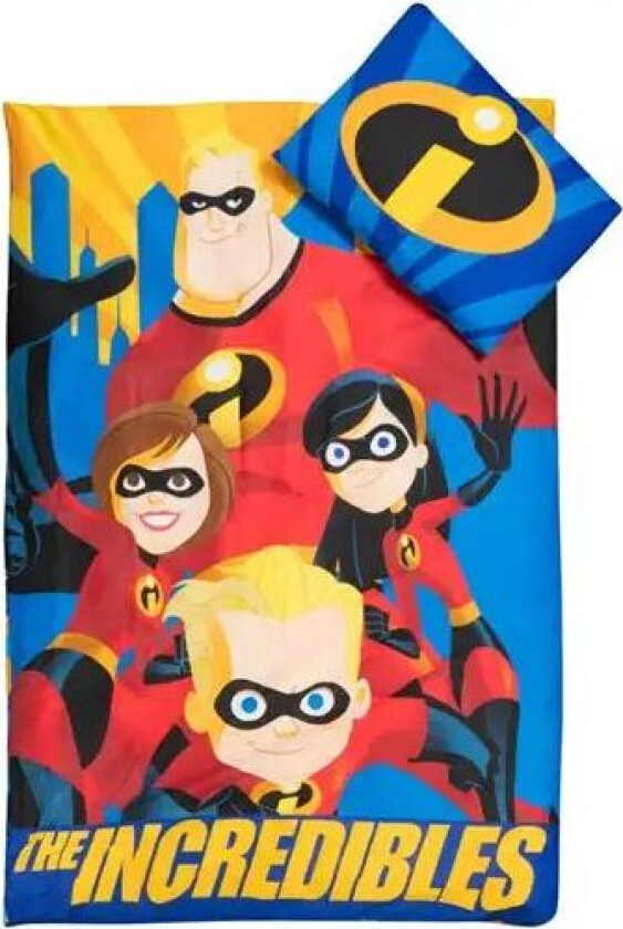 The Incredibles sengetøy - 140x200 cm - The Incredibles sengesett - 2 i 1 design - 100% bomull