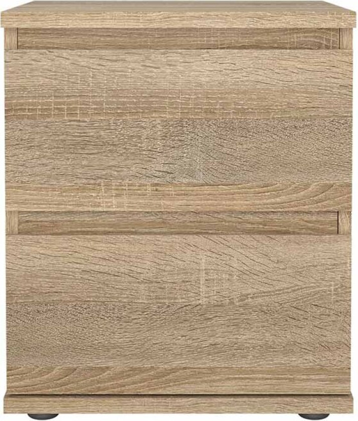 Nora nattbord 2 skuffer eik struktur dekor.