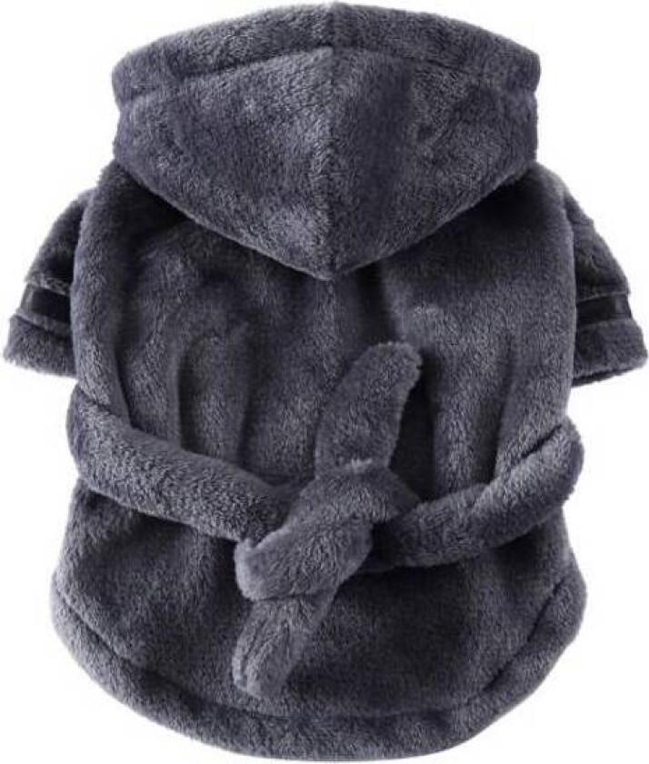 Grå myk morgenkåpe til hund i flere str